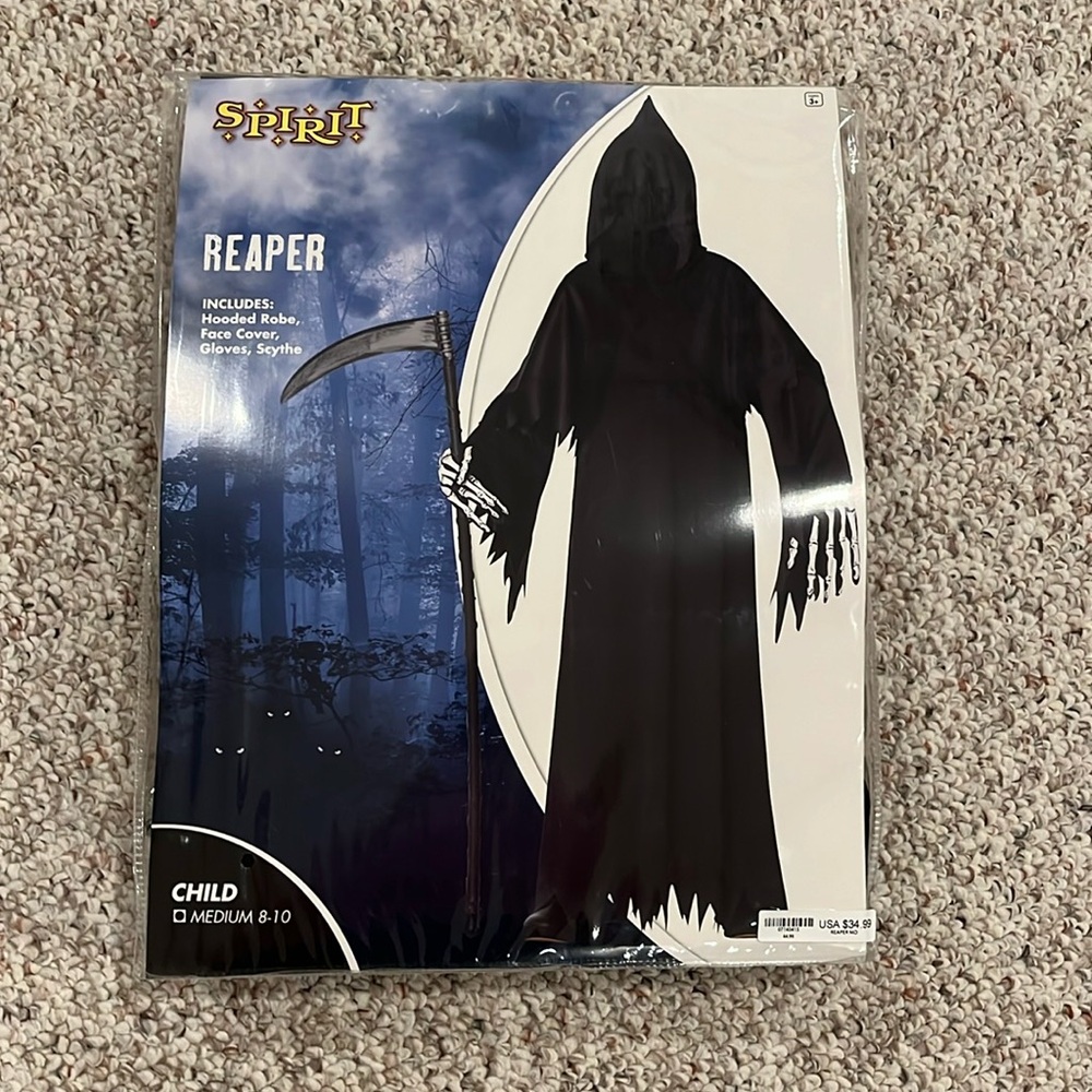 Reaper halloween costume size child medium 8/10